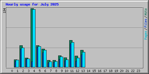 Hourly usage for July 2025